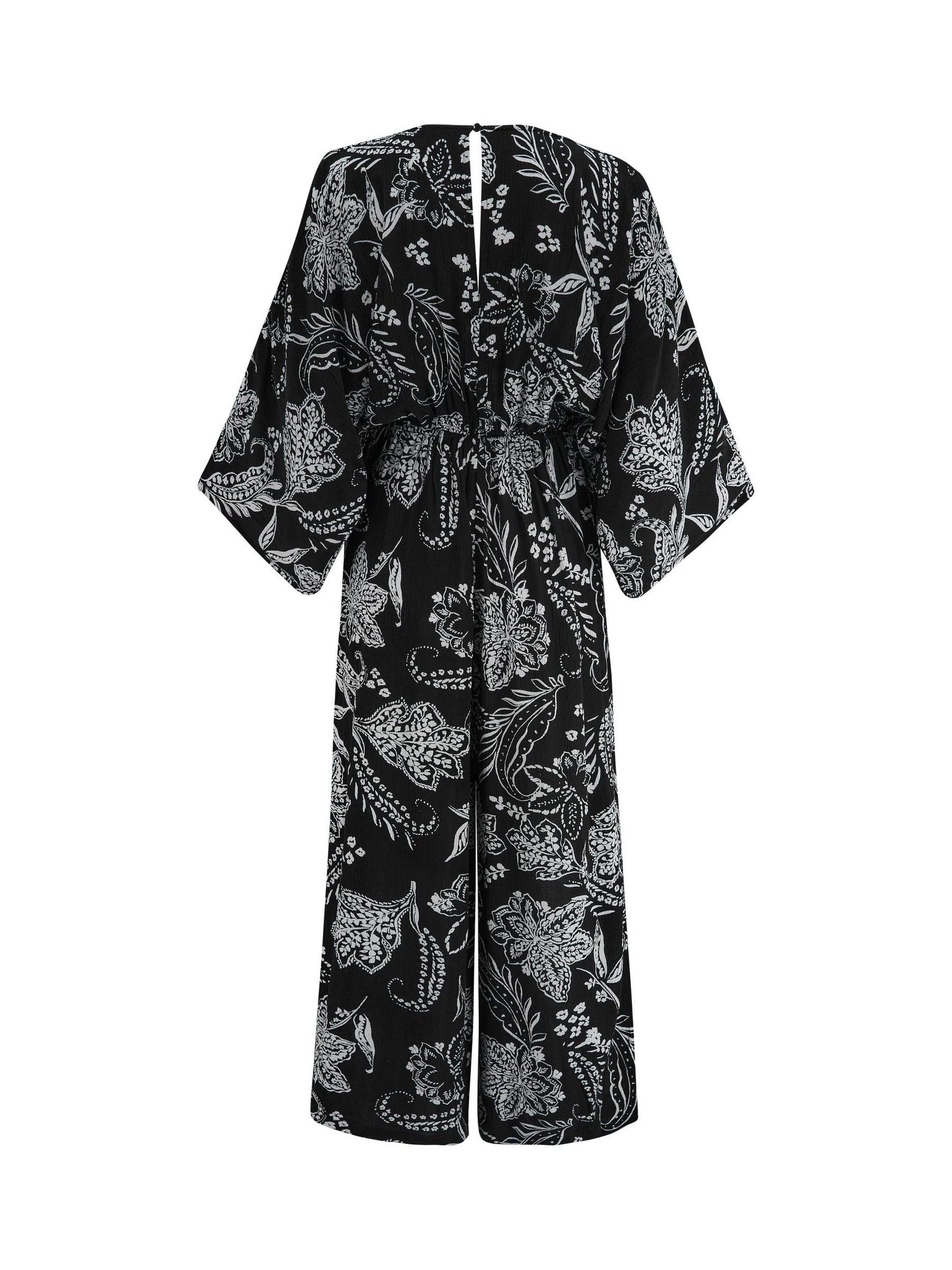 Pour Moi Geweven strandjumpsuit met kreukeltextuur en O-ring