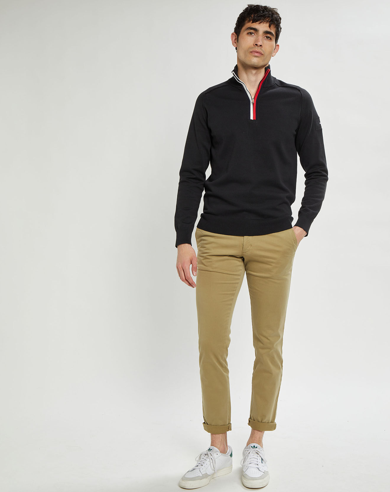 Tommy Hilfiger Pantalon chino ajusté Bleecker Flex Satin kaki clair
