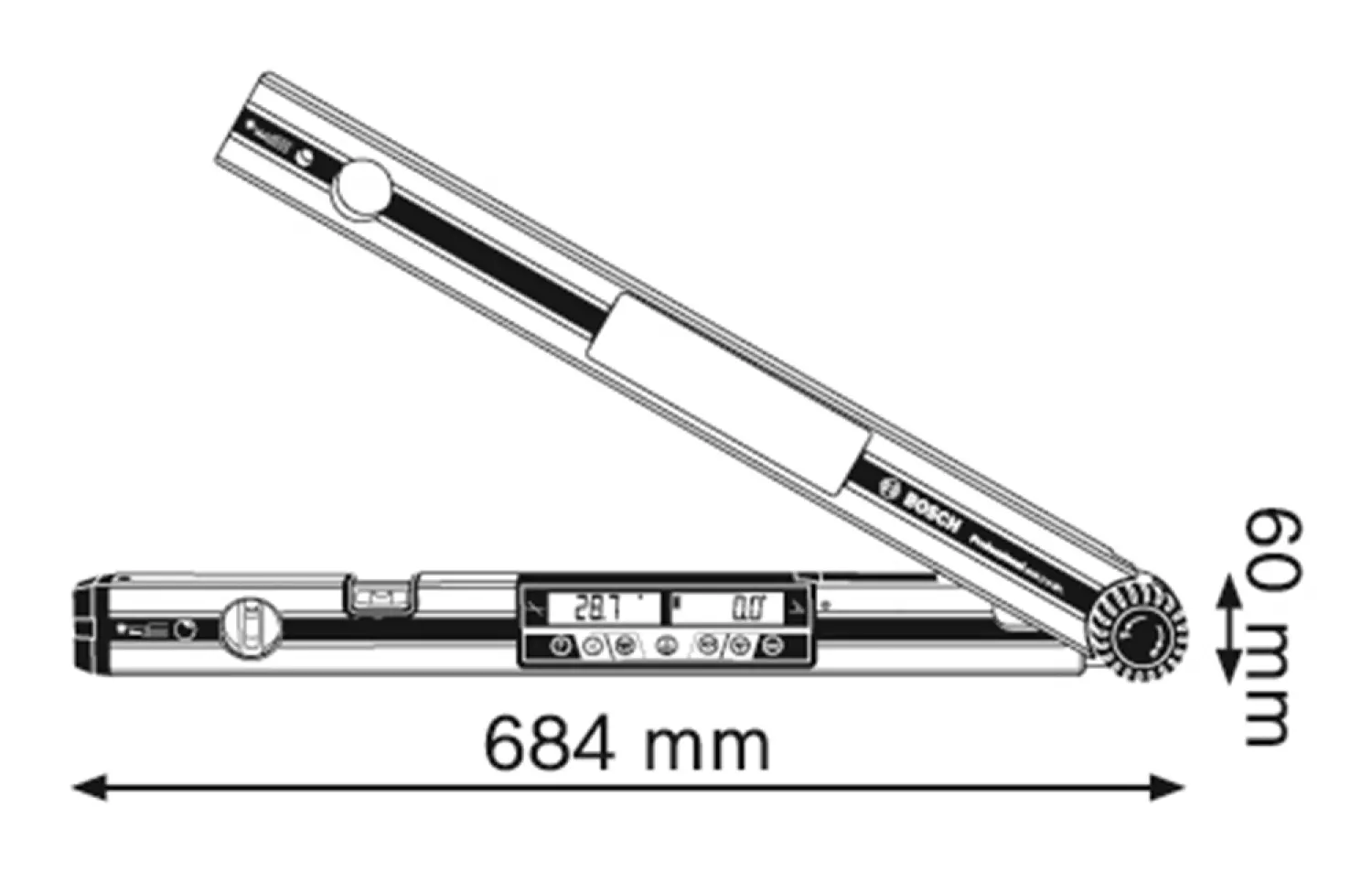 Bosch GAM 270 MFL digitale hoekmeter in tas - 270