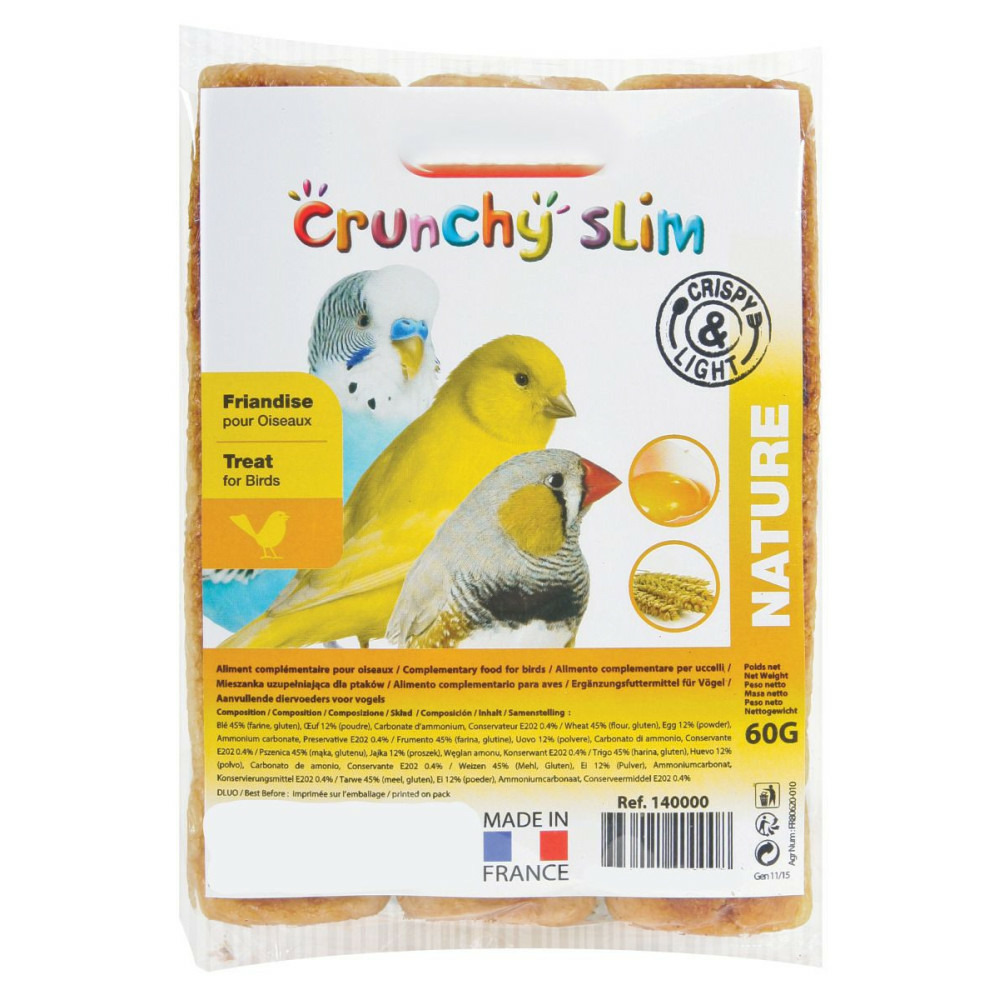 Pain crunchy slim nature 60 g pour oiseaux