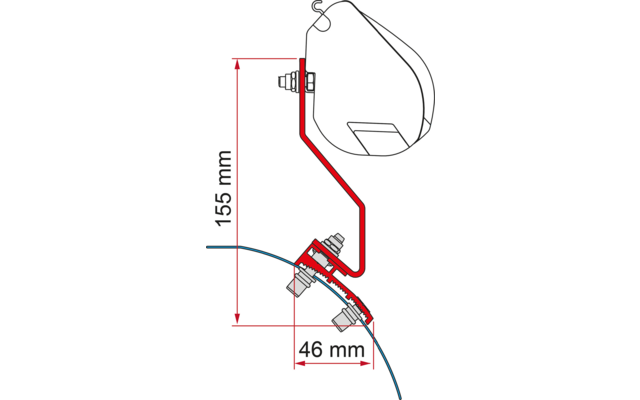 Fiamma Kit VW Caddy Maxi Lift Roof Markisenadapter für Fiamma F35