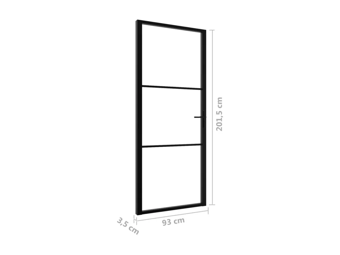 Porte intérieure Verre ESG et aluminium 93x201,5 cm Noir