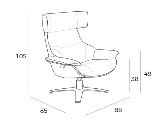 Fauteuil pivotant en cuir avec relax 5022 ANGEL CERDA