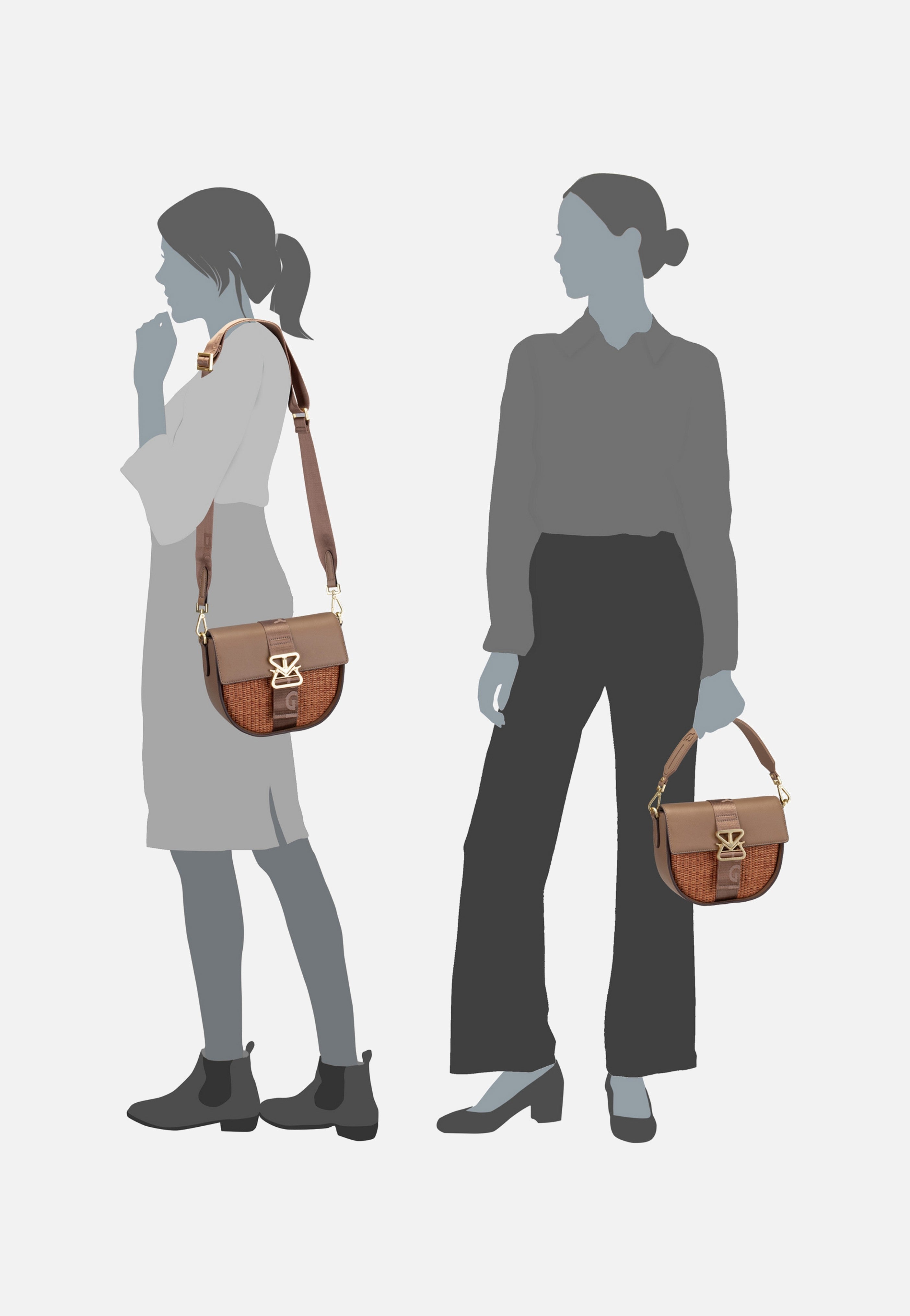 Zuoz Rafia Cassy SHF Portabella - Saddle Bag