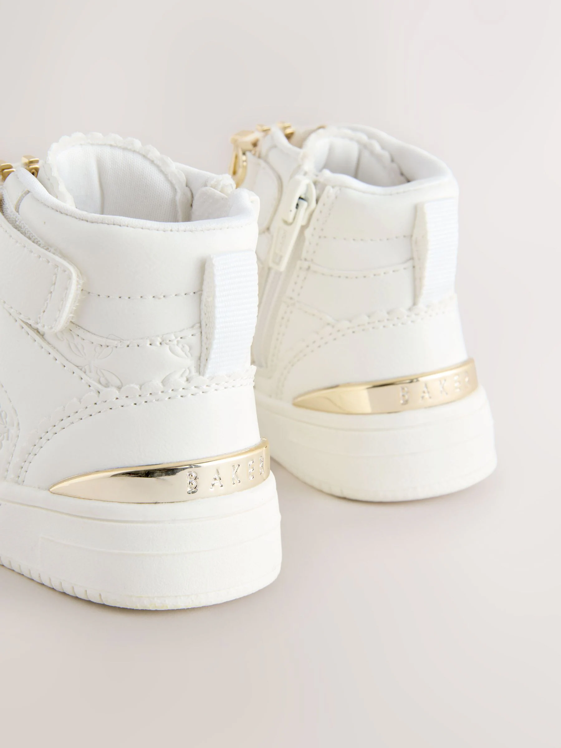 Baker by Ted Baker Girls White Charm Hi-Top Trainers
