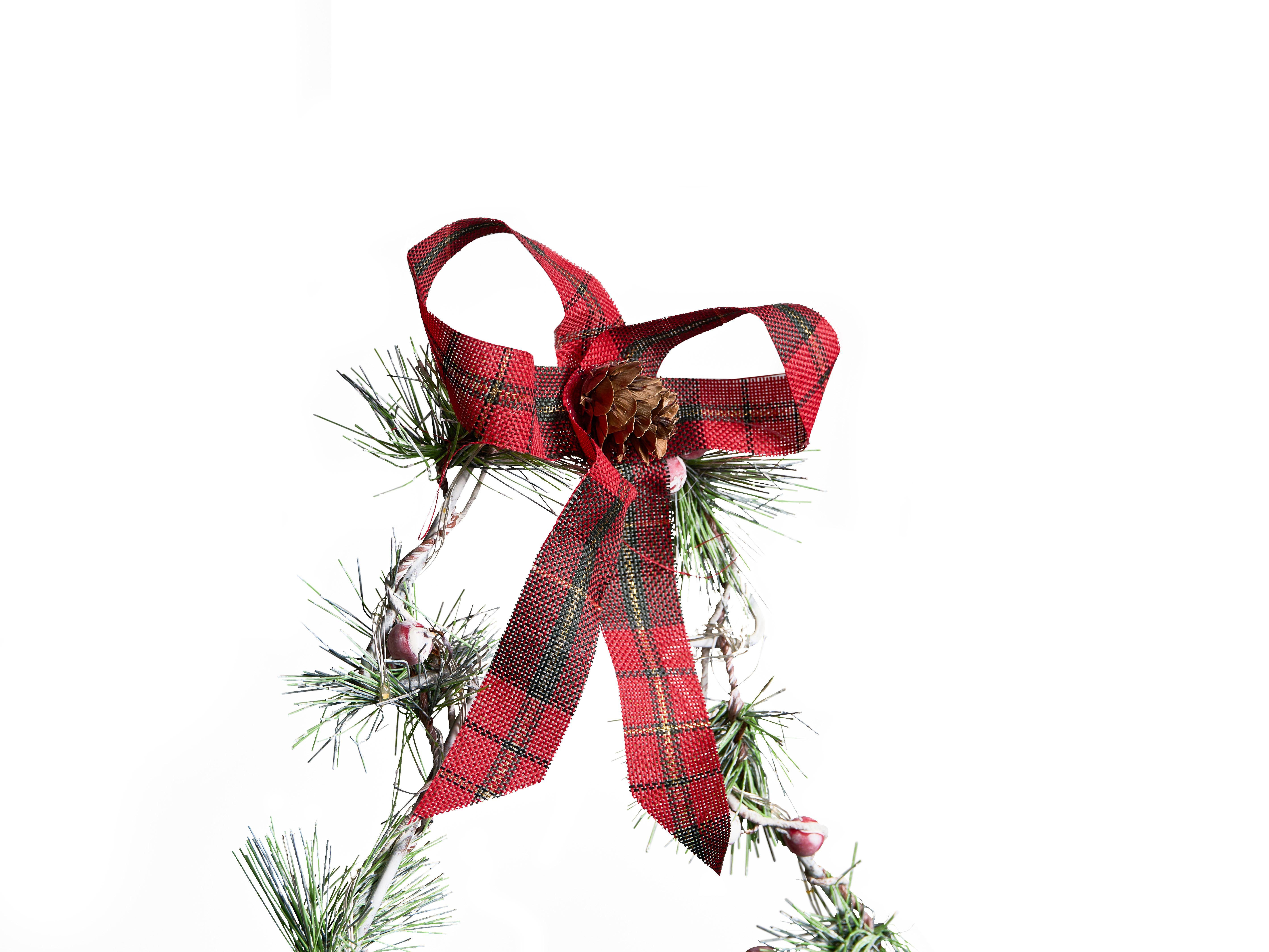 Set van 3 kerstdecoraties LED KYVESI Kerstboom 20/25/30 cm Wit