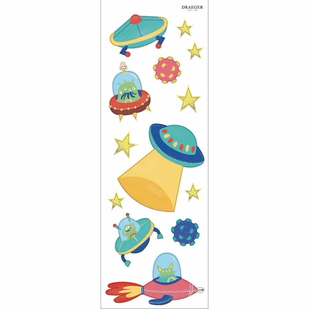 Sticker mural - vaisseaux spaciaux et martiens