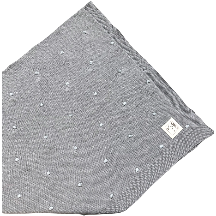 Kaiser Babydecke KNOTS organic cotton greyknots light blue