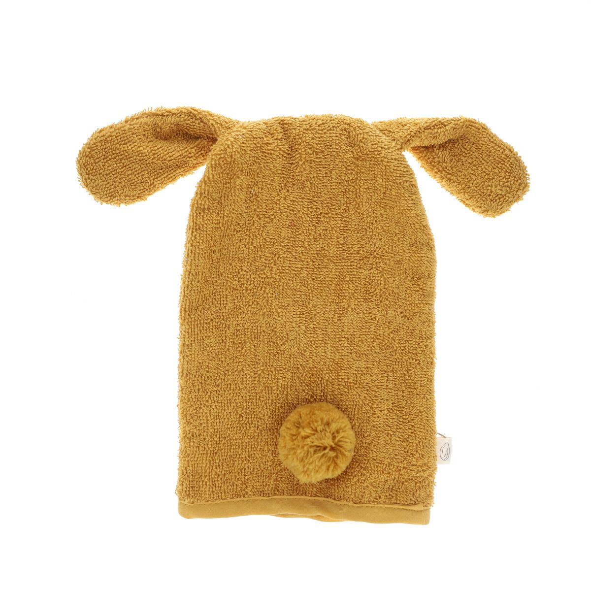 Gant de toilette éponge lapin jaune miel Amande