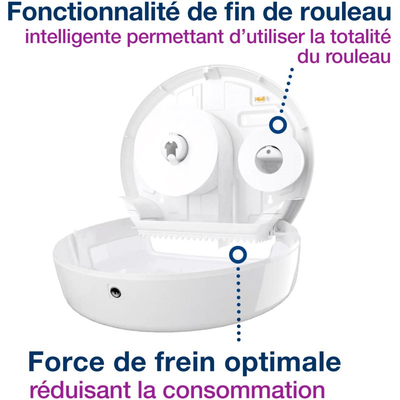 Distributeur papier toilette rouleau Maxi-Jumbo Tork T1 plastique