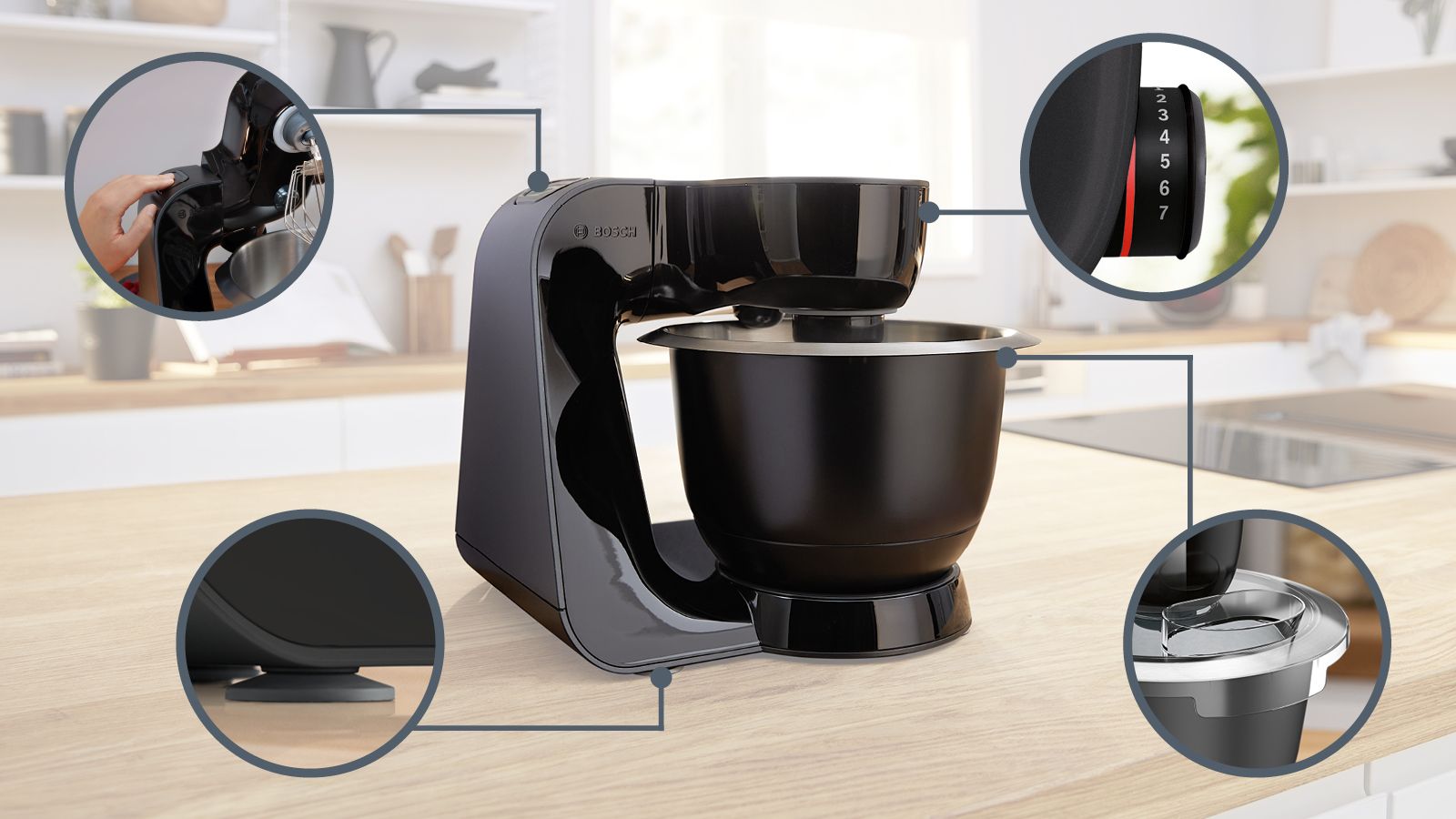 Série 4 Robô de cozinha MUM 5 1000 W Preto, Preto carbono MUM59N26CB
