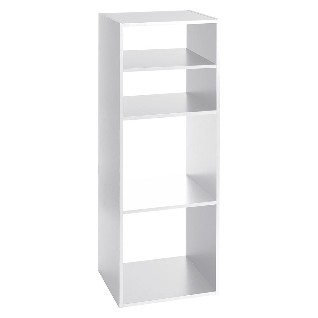 Meuble colonne Mix'n Modul 4 cases  bois blanc 34.5x100.5x32cm