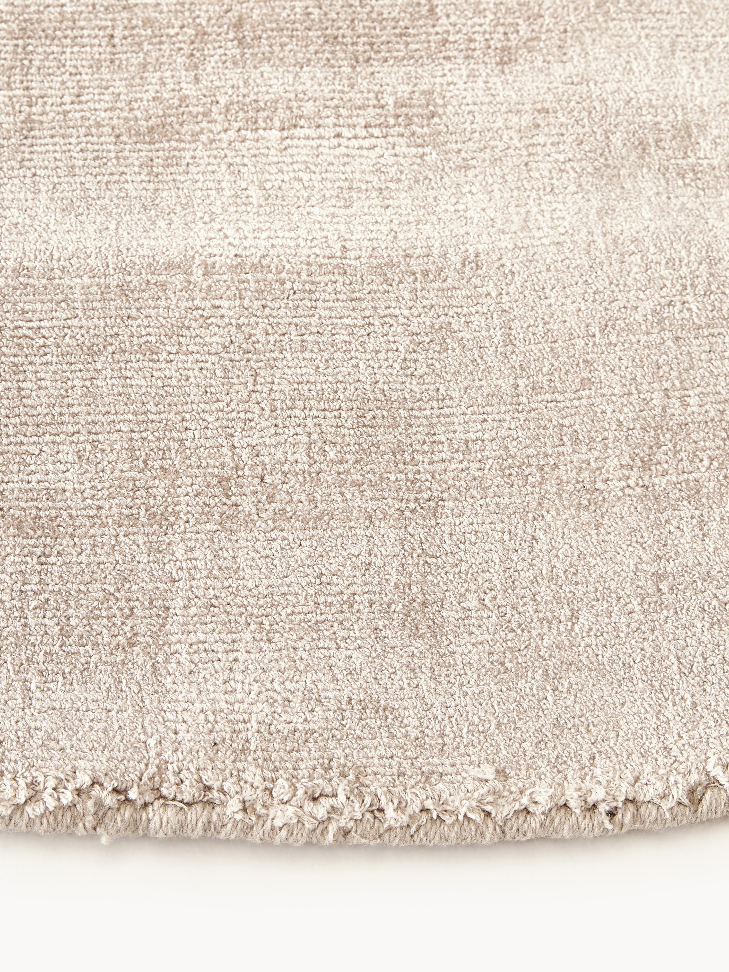 Rond handgeweven viscose vloerkleed Jane