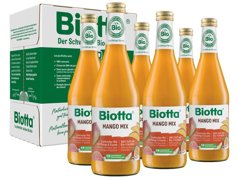 Biotta Säfte Mango Mix Bio 6 x 0.5 l Fruchtsaft aus erntefrischen Bio-Mangos und Guave