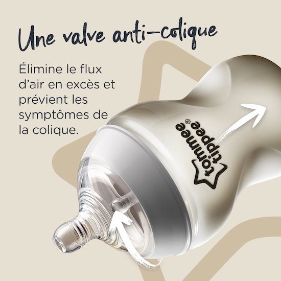 Lot de 2 tétines Closer to Nature   Transparent        Débit moyen   de               Tommee Tippee