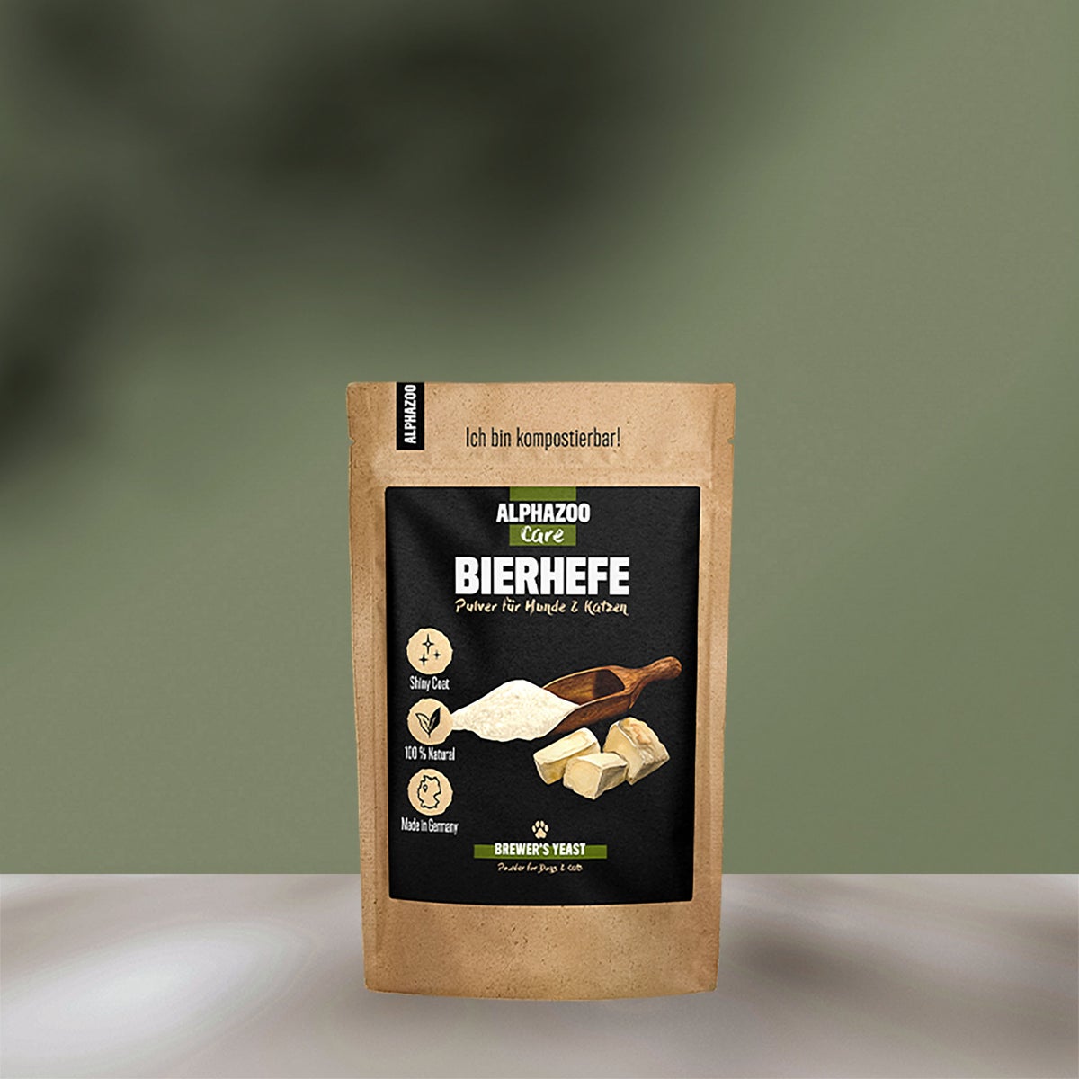 ALPHAZOO Biergistpoeder 250 g voor honden en katten | Zuivere gist | Vitamine B-complex