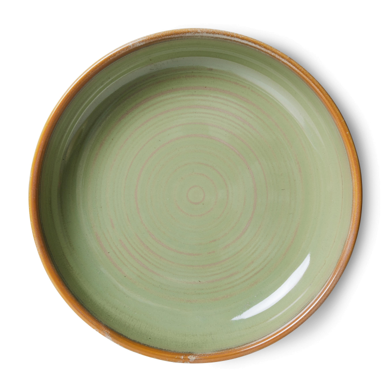 HKliving Chef Ceramic diep bord L Ø21.5 rustic blue