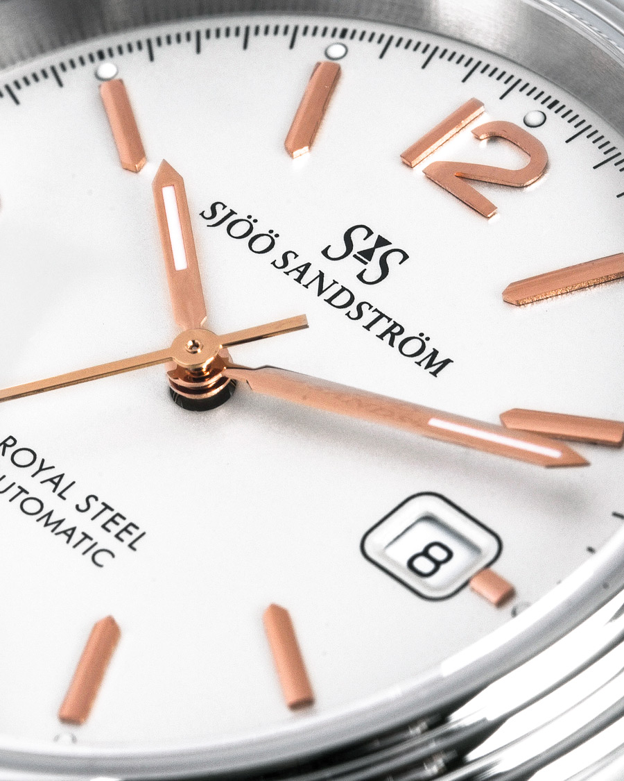 Sjöö Sandström Royal Steel Classic 41mm Ivory and Brown Alligator