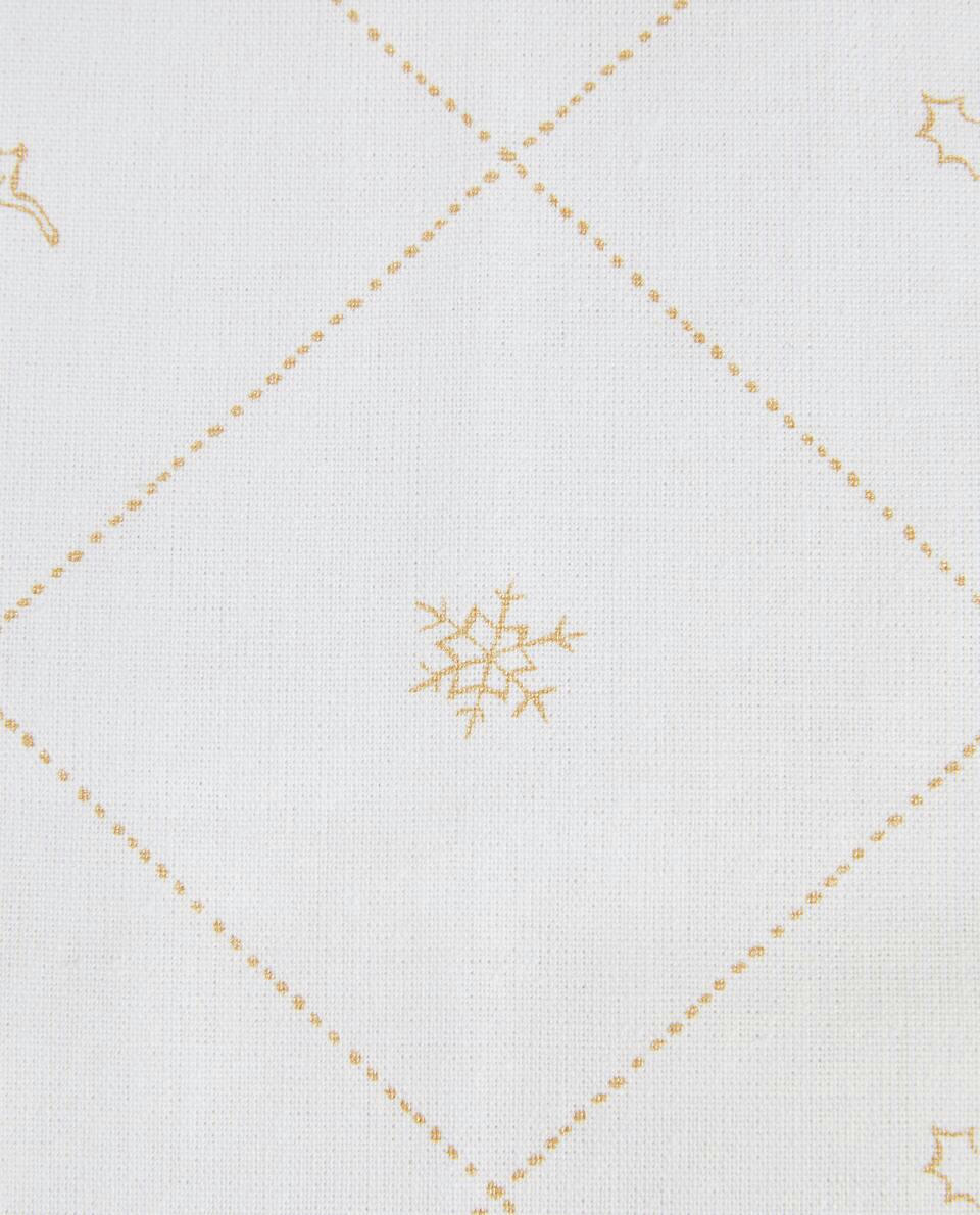 PACOTE DE GUARDANAPOS DE ALGODÃO COM ESTAMPA DE NEVE NATALINA (PACOTE COM 2)