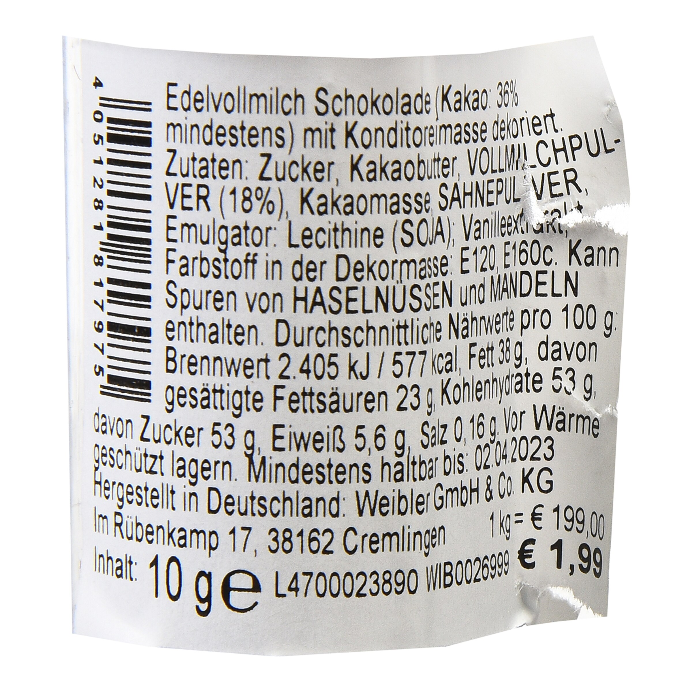 braun, 10 g, Variante nicht frei wählbar