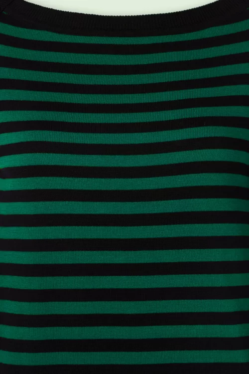 King Louie Marie Bell Loop Stripe top in peacock groen