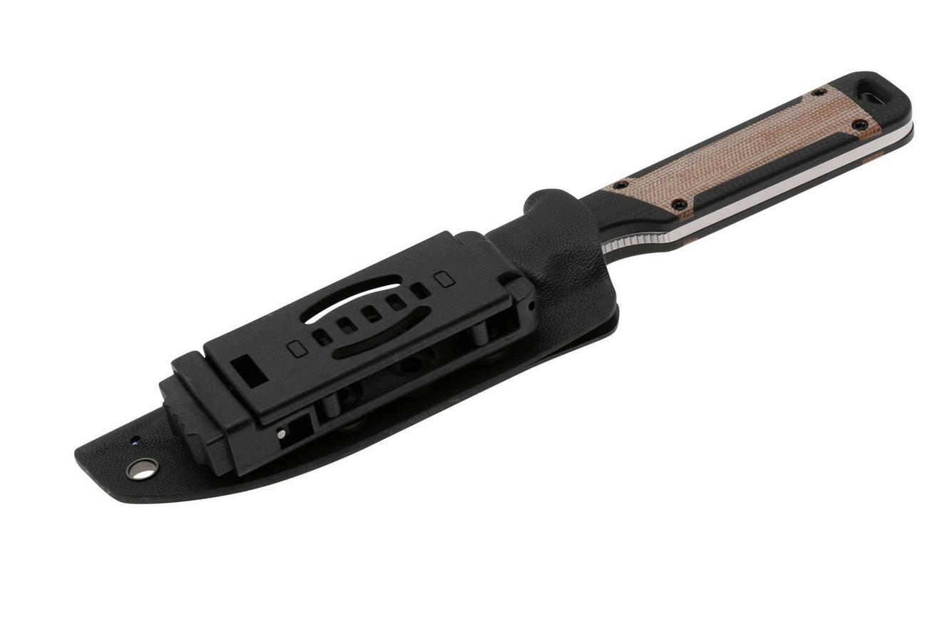 Kizer Militaw KZ1067A2 Satin Nitro-V, Black G10, Natural Micarta Inlay, vaststaand mes, Jonathan Styles design