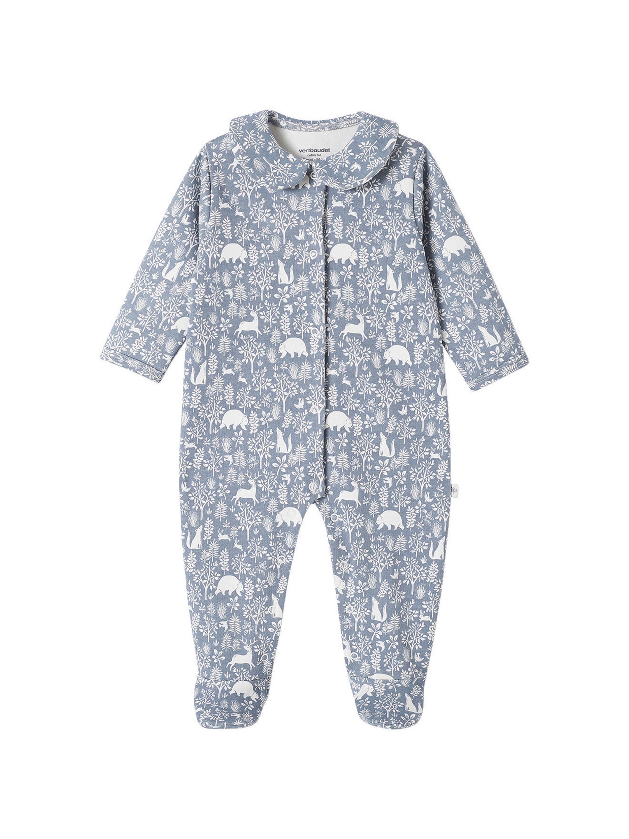 Vertbaudet 2er-Pack Baby Strampler, Bio-Baumwolle jeansblau