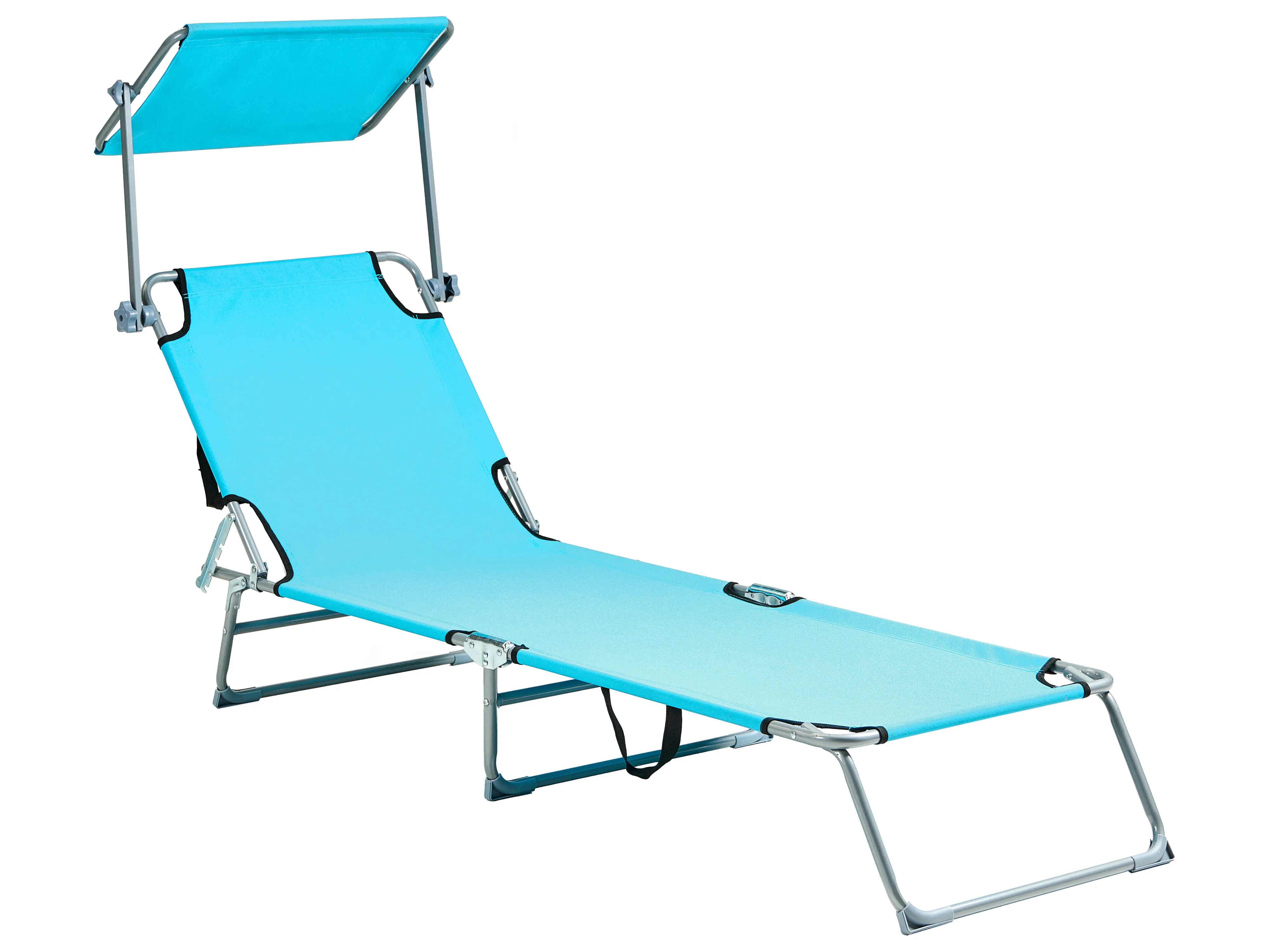 Ligstoel FOLIGNO achteroververstelbaar Metaal Turquoise