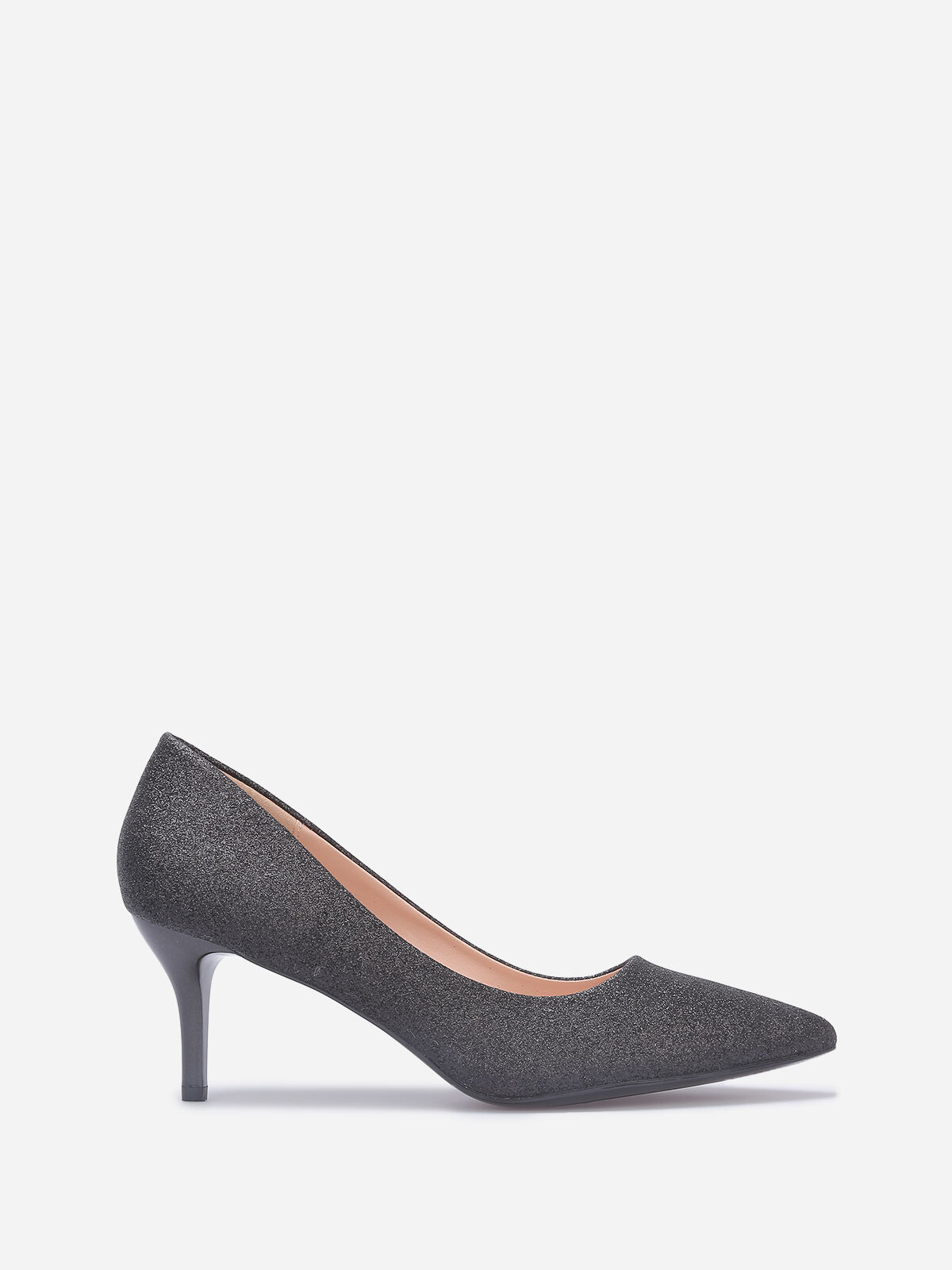 Escarpins pailletés à talon fin- Noir