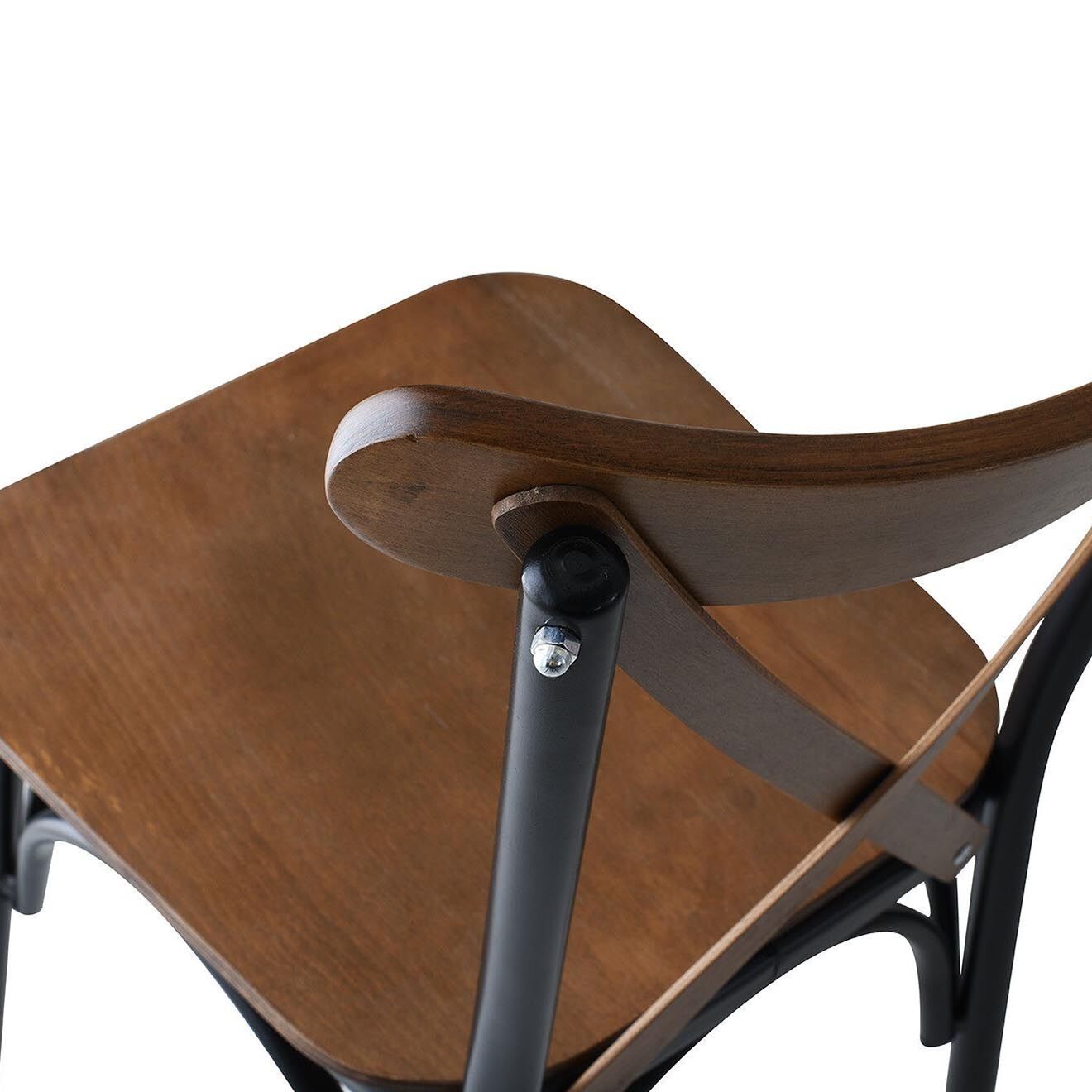 Wooden Art 4 chaises ahsa marron/noir - 42x84x41 cm
