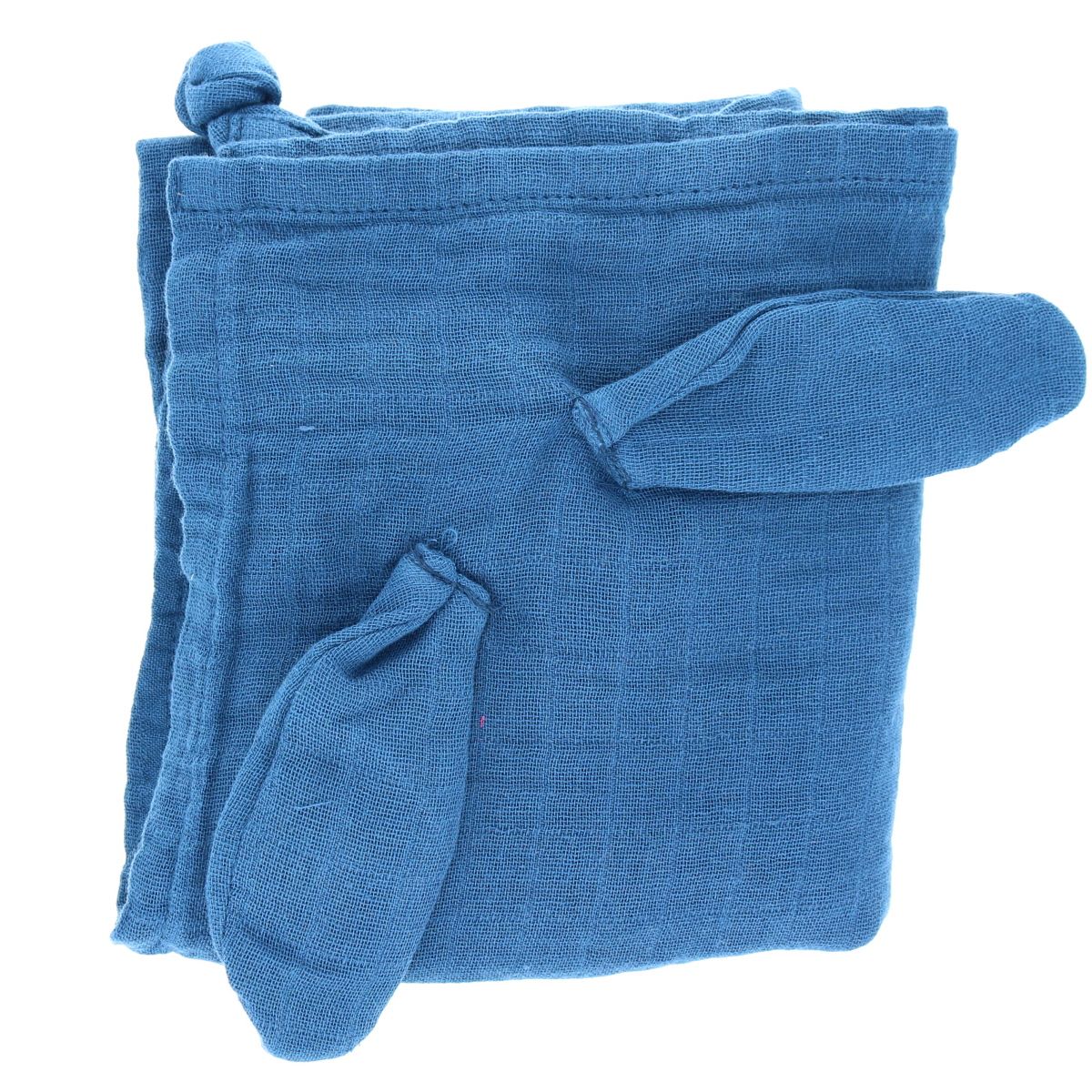 Petit lange lapin bleu 70x70