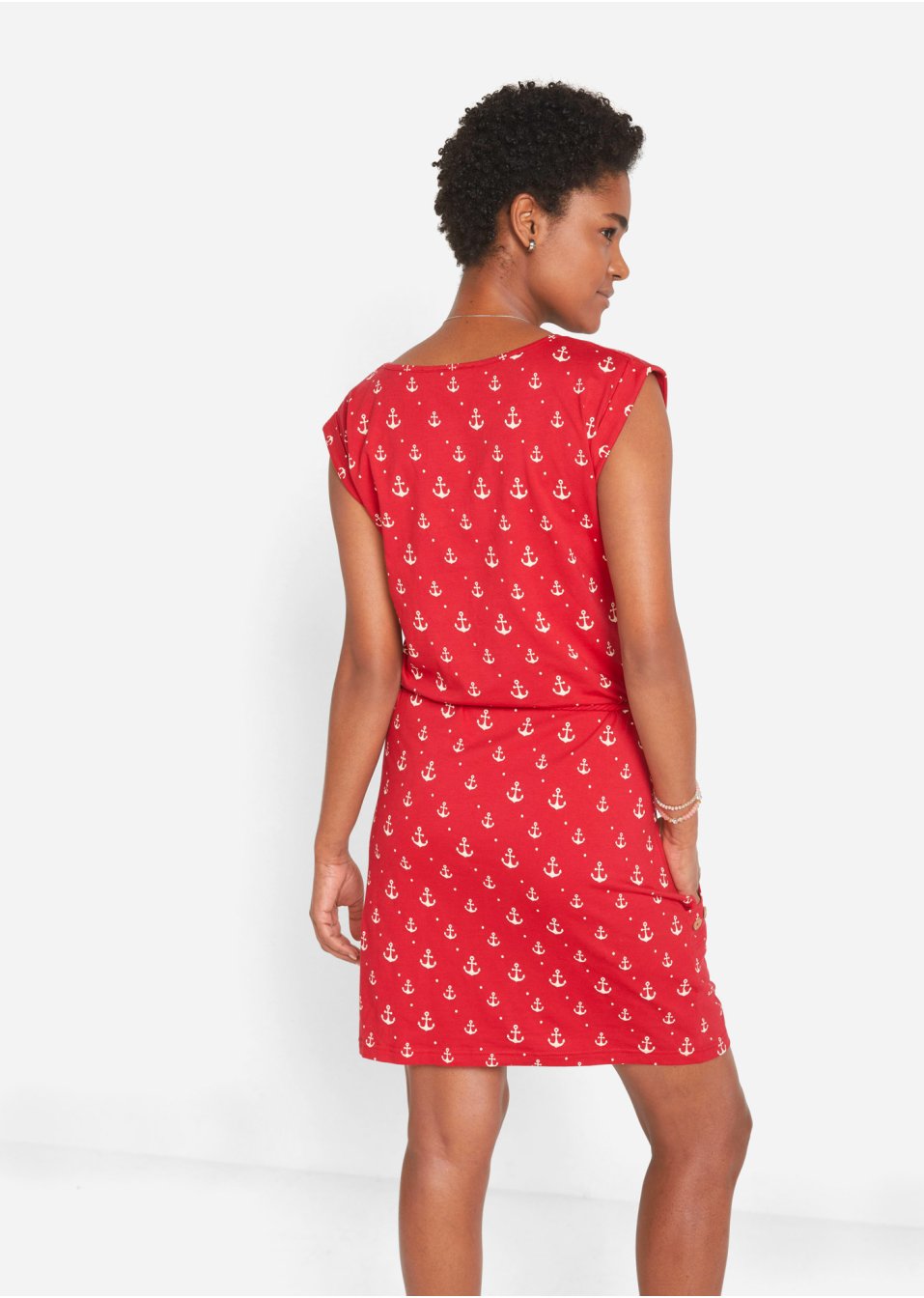 Robe T-shirt à manches papillon et imprimé