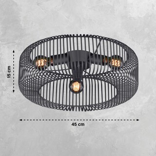 easy! by FHL Retrofit Deckenlampe CAGE sandschwarz