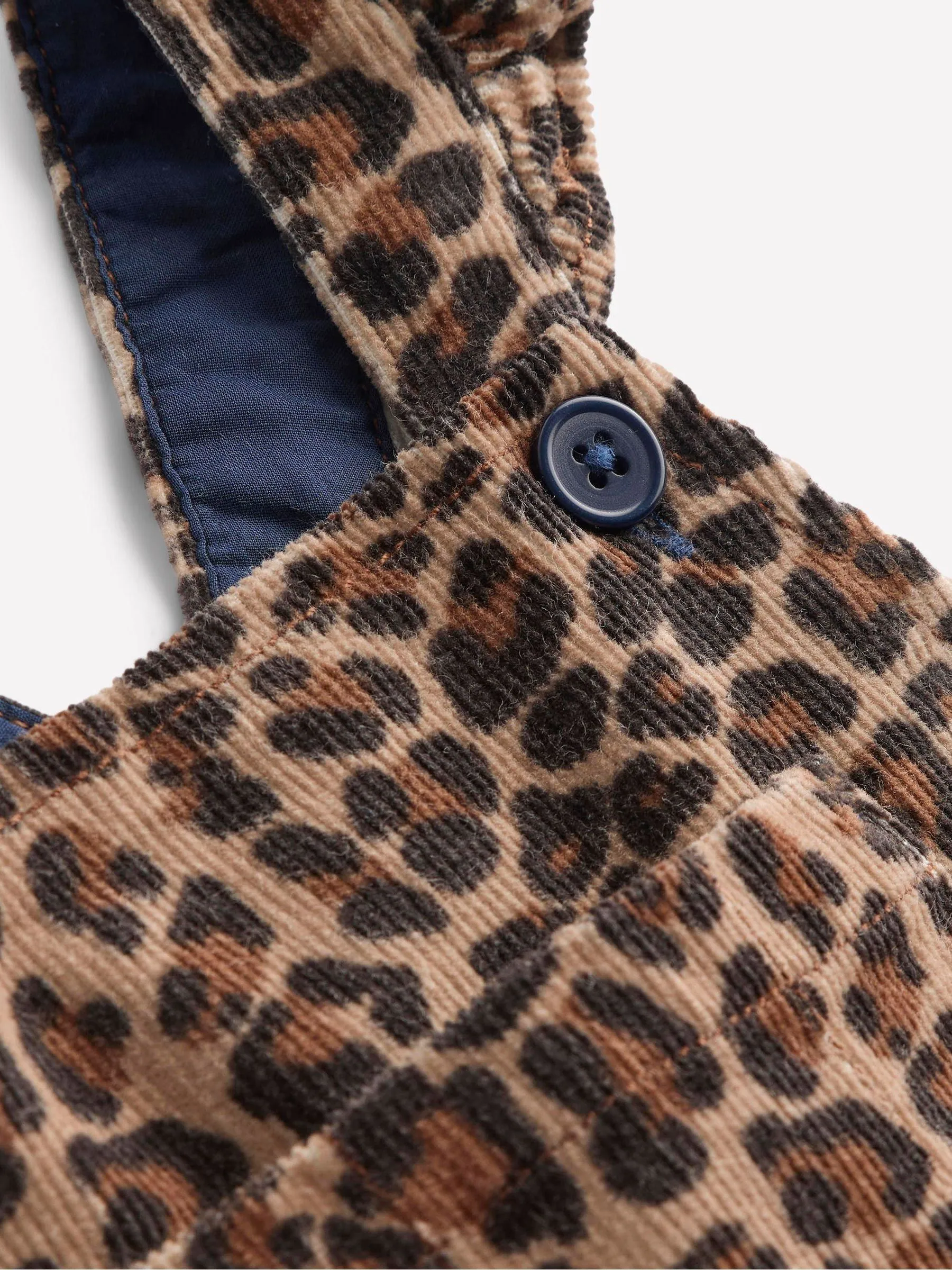 Boden Leopard Frill Dungarees