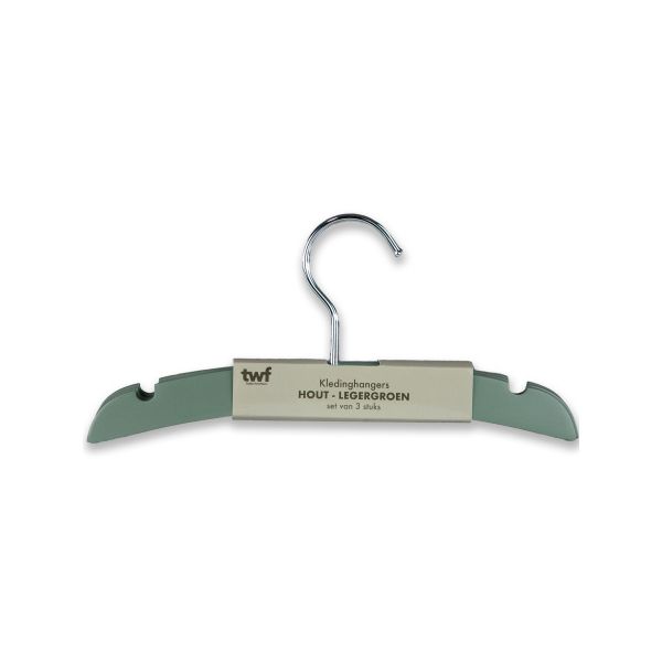 TWF Kledinghanger - 3 Stuks - Hout Clay