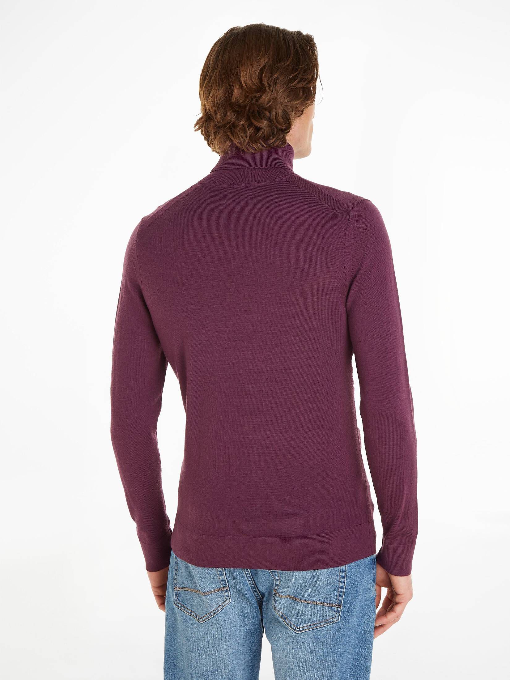 CALVIN KLEIN| Herren Rollkragenpullover SUPERIOR WOOL Strickpullover aus Wolle