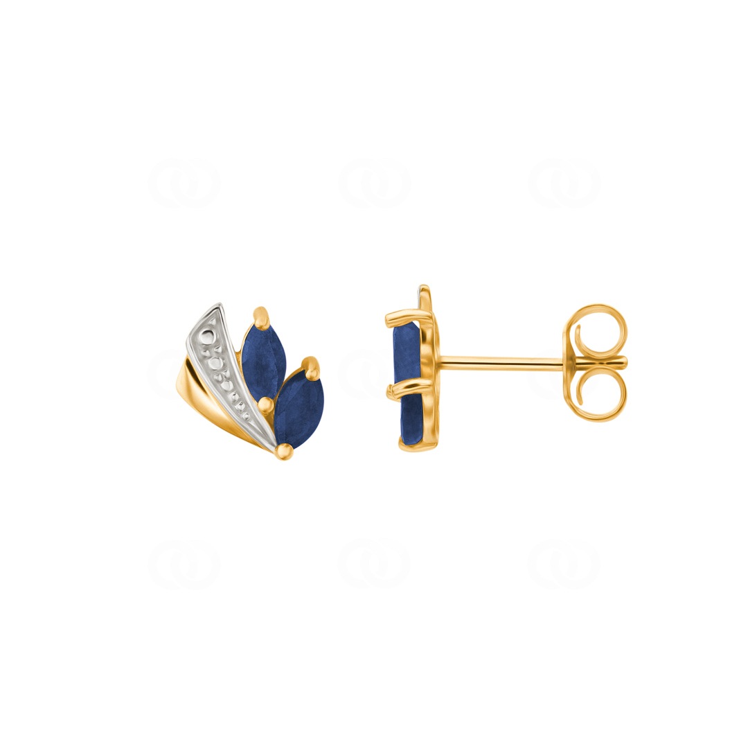 Ohrstecker 750/18 K Gelbgold mit Saphir 0.47ct.