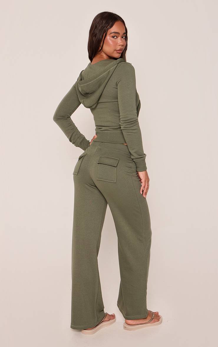 Sage Khaki Jogging Ajusté Taille Basse
