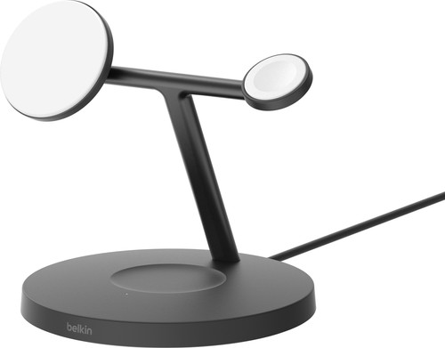 Belkin Boost Charge Pro MagSafe en Qi2 3-in-1 Draadloze Oplader 15W met Standaard Zwart