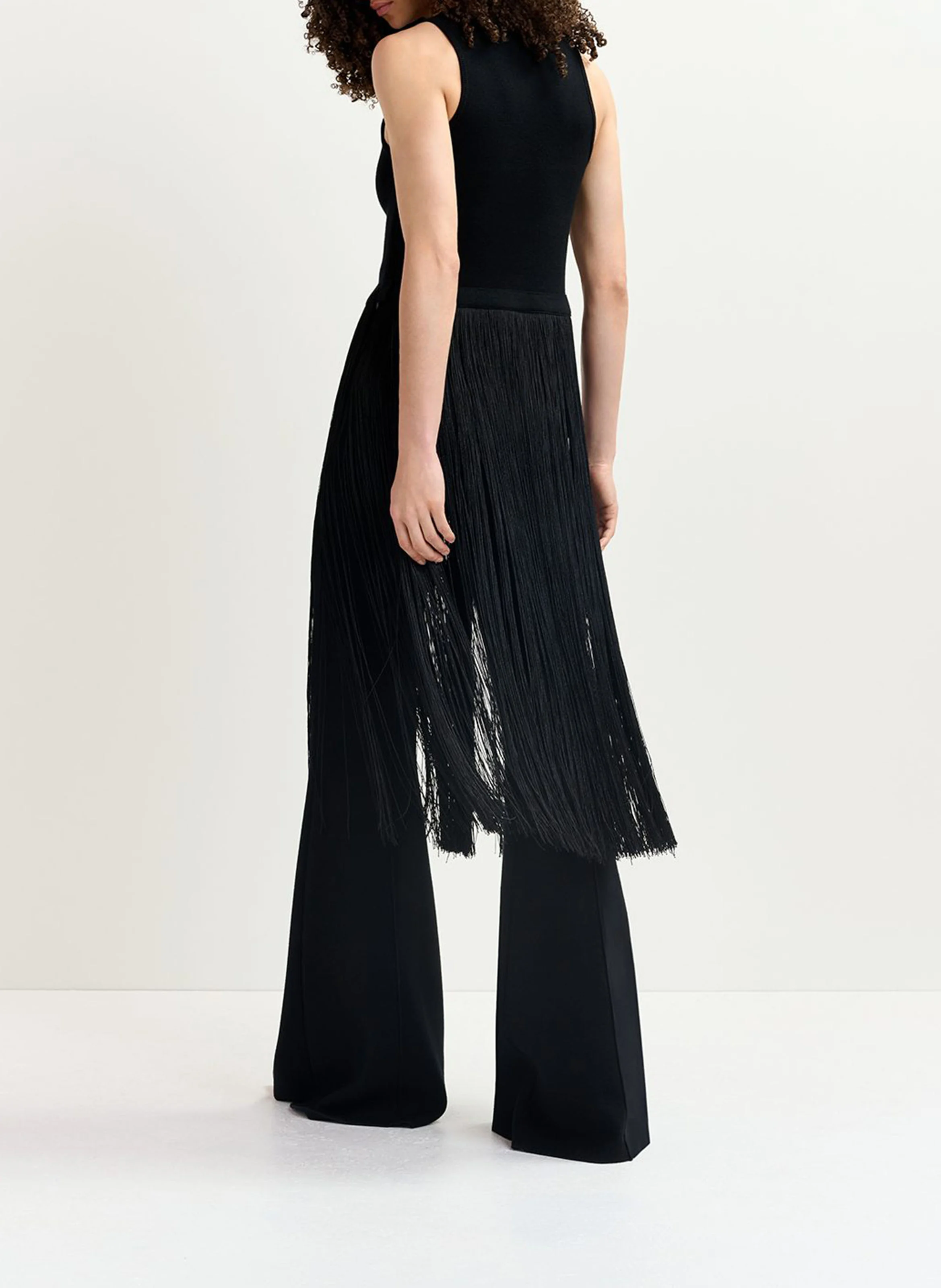 GATTITUDE - Pantalon flare en tricot | Noir