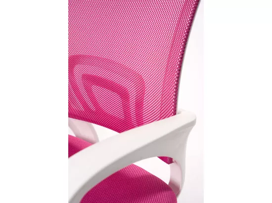 Chaise bureau pivotante hauteur réglable accoudoir renfort lombaire roulettes FLAG-E (Rose blanc)