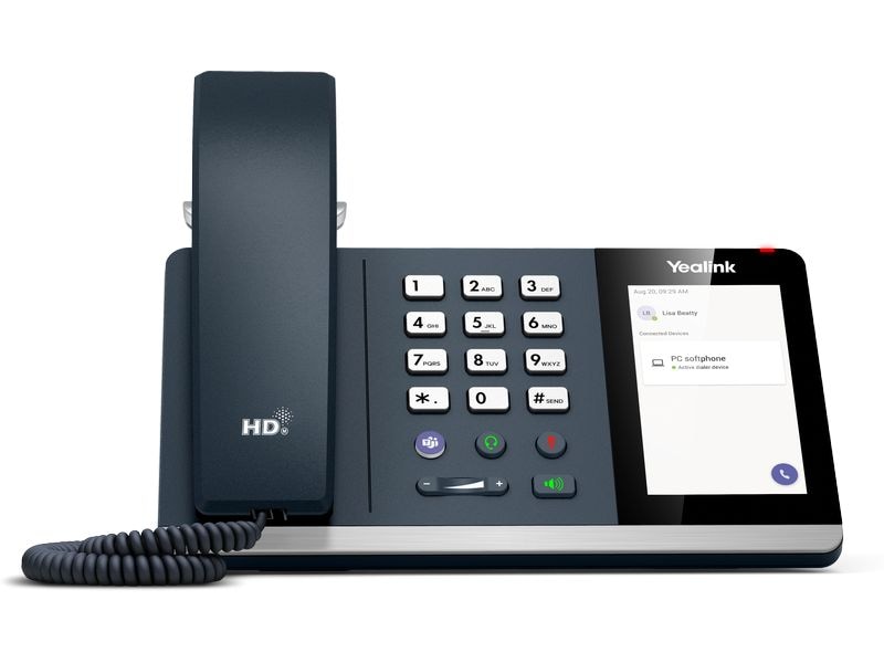 Yealink Tischtelefon MP45 Teams Edition Grau/Schwarz USB-Telefon Kompatibel mit Microsoft Teams