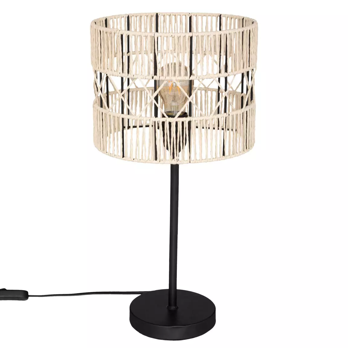 Lampe à poser en corde (H47 cm) Cosy Beige