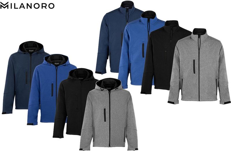 Milanoro - Wind- en Waterdichte Jas - Navy - Softshell - Met Kap