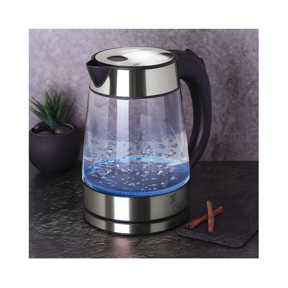 Berlinger Haus Wasserkocher Glas 1.7 Liter Chromstahl