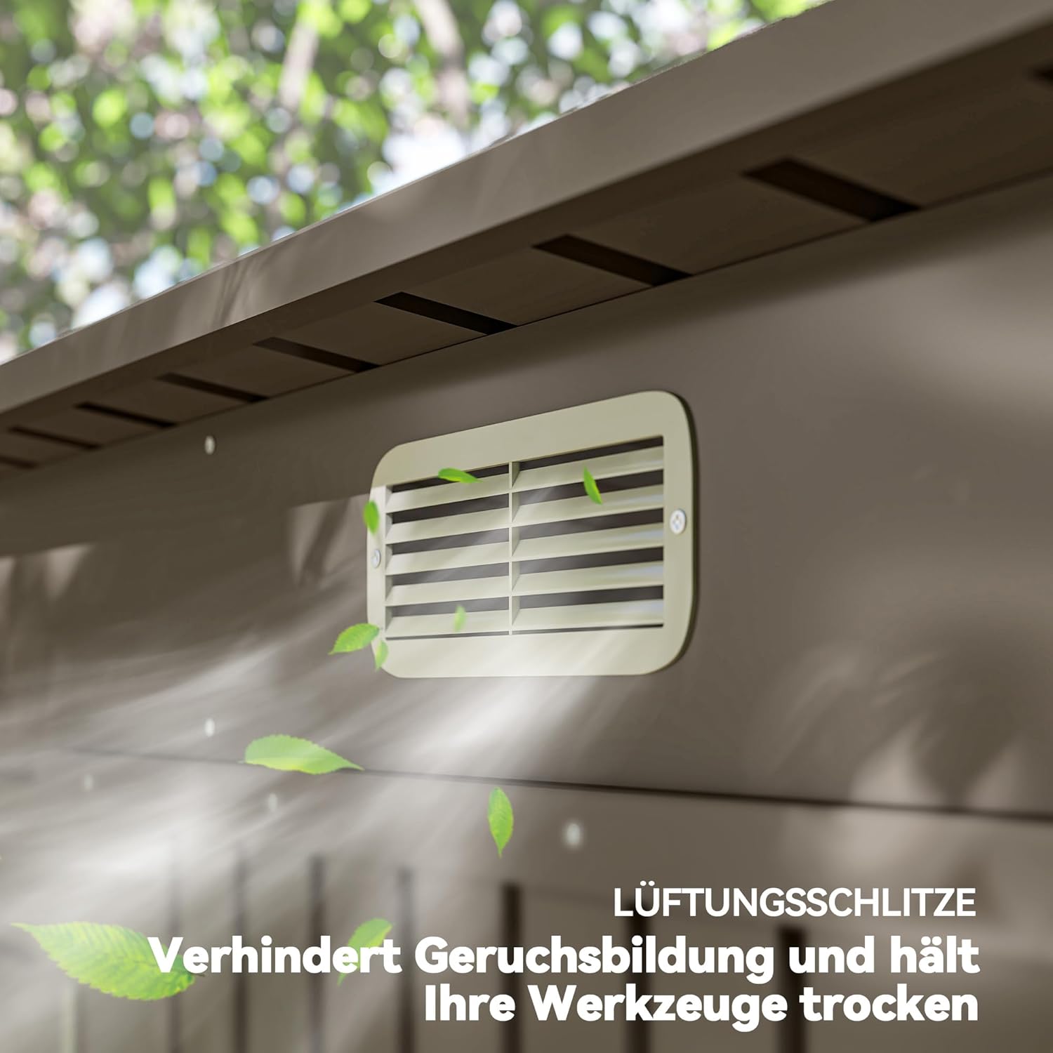 Outsunny Metall Gerätehaus 2,7 m² 249x121x183cm Geräteschuppen mit Pultdach Abschließbarer Doppeltür Entlüftung Schloss Rampe Gartenhaus Outdoor Garten Schuppen für Hinterhof Außenbereich Hellgrau