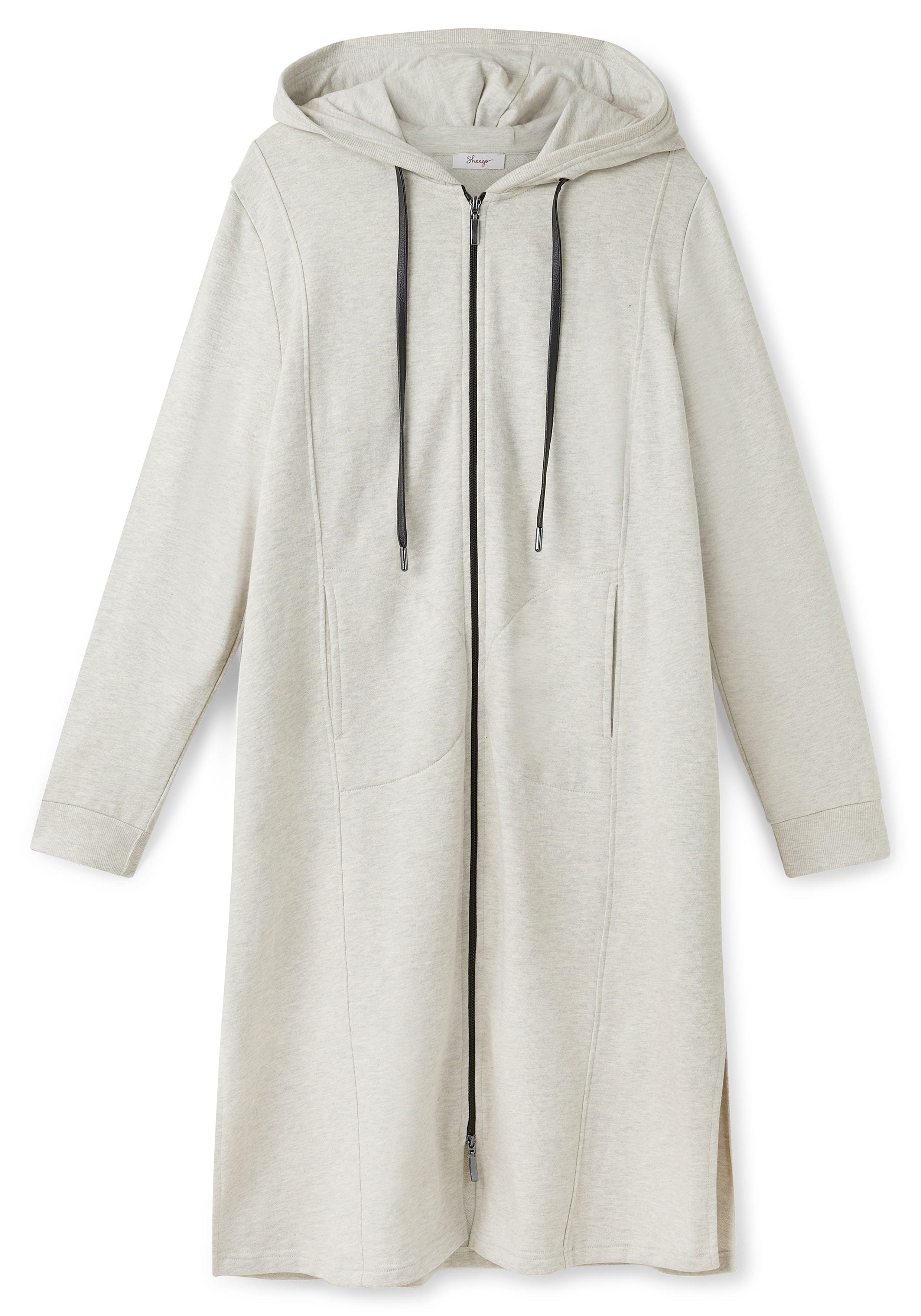 Sweatkleid mit Kapuze und 2-Wege-Zipper