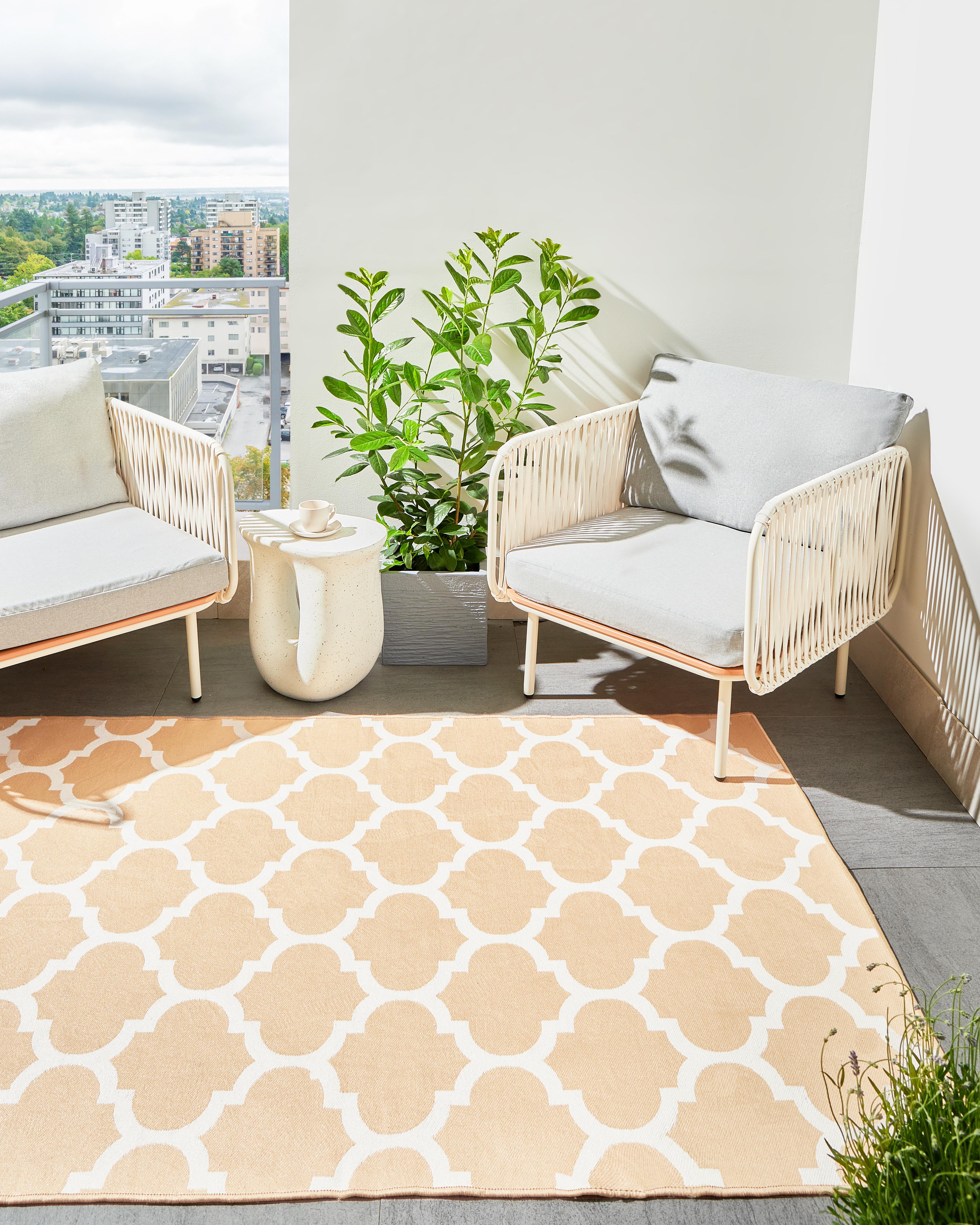 Tuintapijt AKSU Beige 140 x 200 cm dubbelzijdig