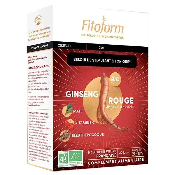 Fitoform Ginseng Vermelho Orgânico 20 ampolas