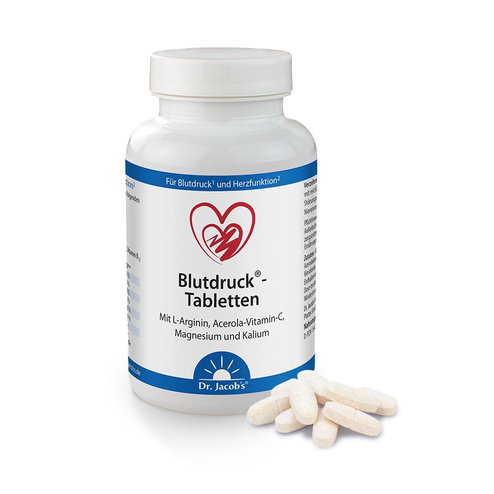 Dr. Jacob's Blutdruck-Tabletten L-Arginin Acerola-Vitamin-C Magnesium Kalium